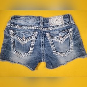 Miss Me Cut Off Distressed Bling Shorts